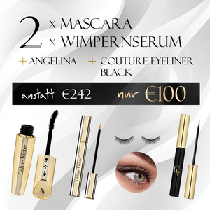 2x Mascara + 2x Wimpernserum + Angelina + Couture Eyeliner black